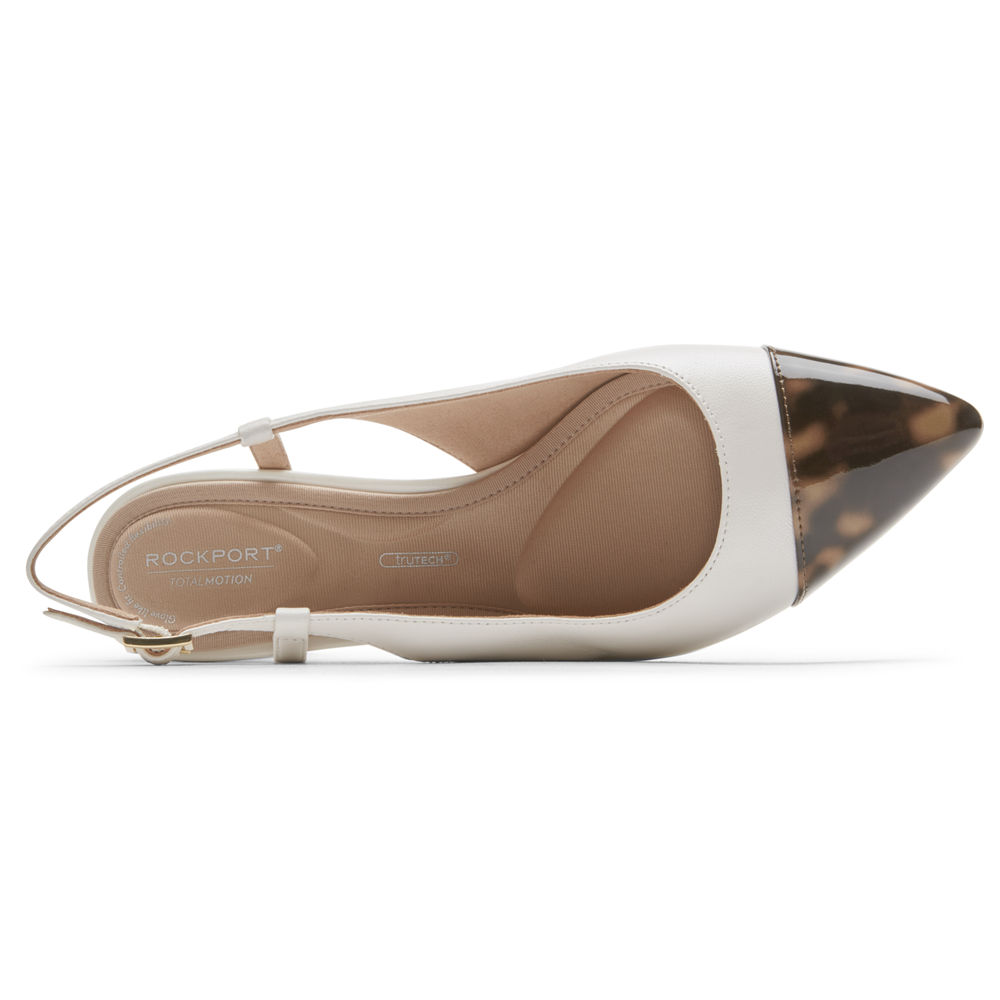 Rockport Slingback Dame Hvite - Total Motion Salima Posted - MBDT97486